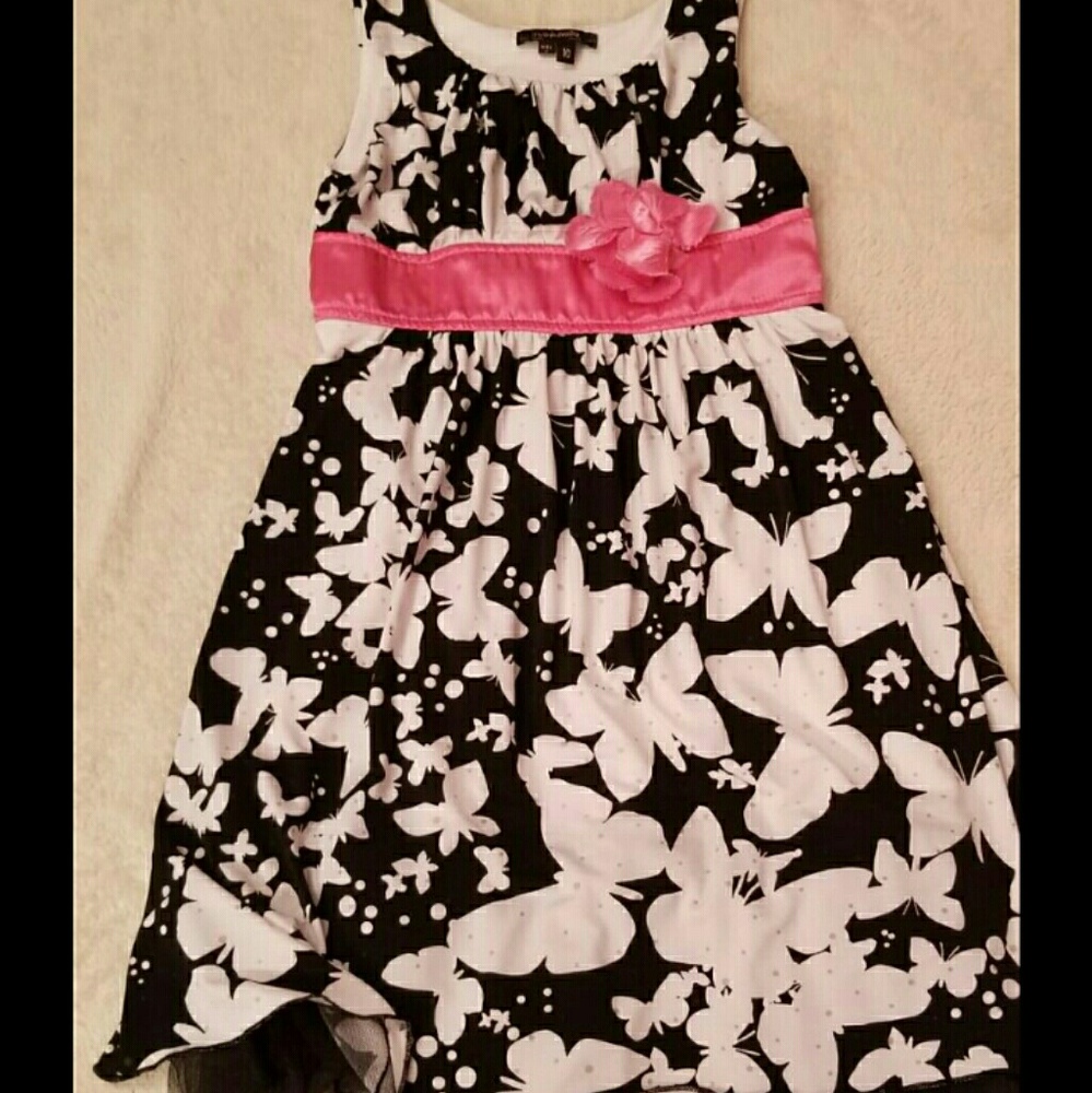 Pink, Black & White Butterfly Dress